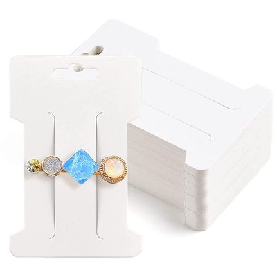 AKOAK 100 Pieces Hairpin Display Card, 11.5 cm x 6.6 cm Hairpin Display Card Holder for Hairpin Accessories Display and Organization (White)