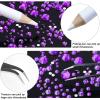 AUREHEN 10000PCs 2-6MM Violet Resin Flat Back Rhinestones with Silver Bottom, Round Non Hotfix Resin Rhinestones Nail Gems Stones with Tweezer & Picker Pen for Tumblers Nail Art & DIY Decoration view 3