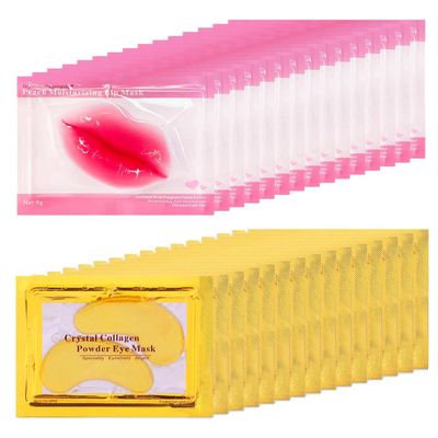 Miniling 30 Pairs Eye Mask & Lip Mask, Under Eye Patches for Dark Circles, Lip Mask Skincare, Galentines Day Gift, Bridesmaid Gifts, Bulk Gift, Bachelorette Party Accessories