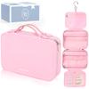 BEAUTYGOODIES Pink Hanging Toiletry Bag for Women, Travel Toiletry Bag for Makeup, Clear Bags for Easy Packing, Bag for Toiletries, Flight Curise Roadtrip Bag to Hold and Hang even at Home. view 1