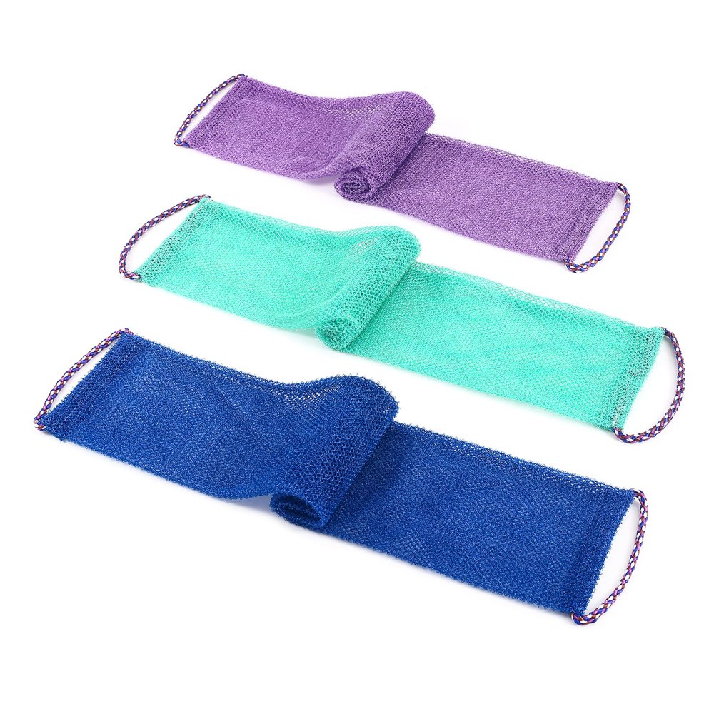 3 PCS Authentic African Net Sponge 40" Extra Long African Exfoliating Net for Body & Back Scrubber for Shower Quick Dry Nylon Mesh Washcloth for Glowing Skin