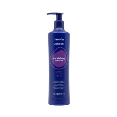 Fanola Wonder No Yellow Purple Hair Mask - Acidic pH Deep Conditioning Hair Mask for Blonde, Bleached & Grey Shades - Intense Violet Pigment Neutralizes Brassy Tones (11.83 Ounce)