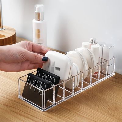 Koomuao Acrylic Makeup Eyeshadow Palette Organizer Removable Dividers 8 Space Vanity Desk Storage for - Eyeshadow Palettes, Contour Kits, Blush