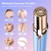 Facial Hair Remover for Women- as Seen on TV Painless Face Shaver -Mini Hair Remover, Electric Razor Shaver Portable Bikini Epilator for Lips, Chin, Armpit, Peach Fuzz, Fingers, Neck, Cheek(Blue) view 2