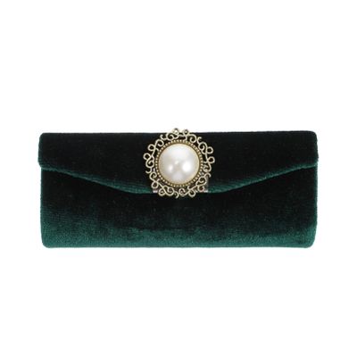 FOMIYES Retro Cloth Lipstick Holder, Travel Lipstick Box Women Case with Mirror, Storage Container for Purse Handbag (Green)