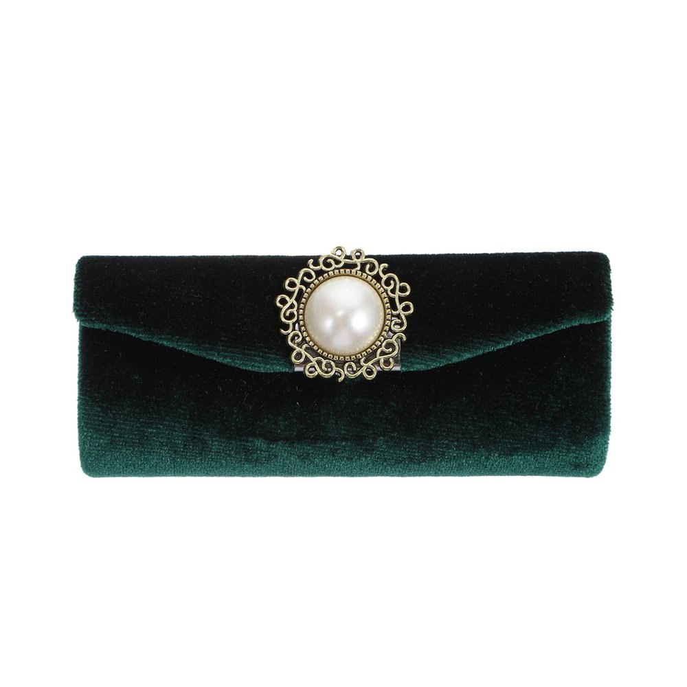 FOMIYES Retro Cloth Lipstick Holder, Travel Lipstick Box Women Case with Mirror, Storage Container for Purse Handbag (Green)