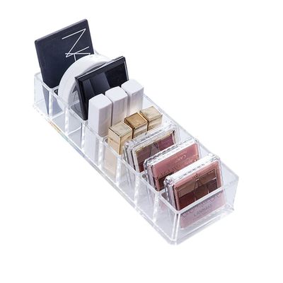 Koomuao Eyeshadow Palette Organizer,Acrylic 8-Section Divided Makeup Palette Organizer for Vanity Clear Cosmetics Makeup Organizer for Drawers (S)