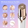 Facial Hair Remover for Women- as Seen on TV Painless Face Shaver -Mini Hair Remover, Electric Razor Shaver Portable Bikini Epilator for Lips, Chin, Armpit, Peach Fuzz, Fingers, Neck, Cheek (White view 2