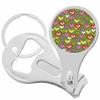 Hearts on Green Nail Clippers Plus Bottle Opener Keychain view 1