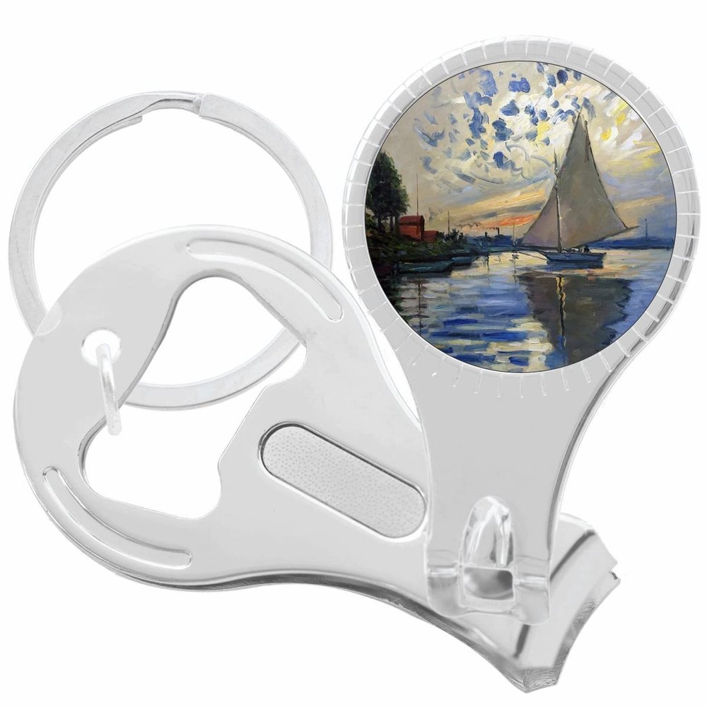 Sailboat at Le Petit Gennevilliers Nail Clippers Plus Bottle Opener Keychain