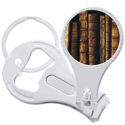 Old Books Nail Clippers Plus Bottle Opener Keychain