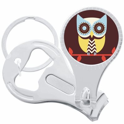 Colorful Owl Nail Clippers Plus Bottle Opener Keychain