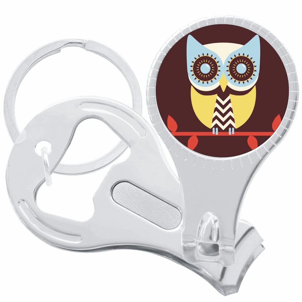 Colorful Owl Nail Clippers Plus Bottle Opener Keychain