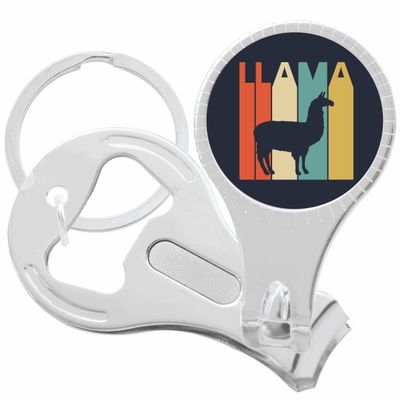 Llama Bold Navy Blue Nail Clippers Plus Bottle Opener Keychain