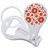 Red Flower Leaf Pattern Nail Clippers Plus Bottle Opener Keychain view 1