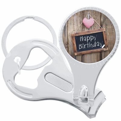 Happy Birthday Nail Clippers Plus Bottle Opener Keychain