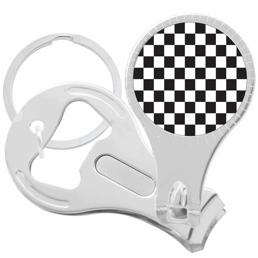 Checker Nail Clippers Plus Bottle Opener Keychain