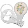 Travellers Heart Map Nail Clippers Plus Bottle Opener Keychain view 1