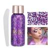 GL-Turelifes Mermaid Sequins Chunky Glitter Liquid Eyeshadow Glitter Body Gel Festival Glitter Cosmetic Face Hair Nails Makeup Long Lasting Sparkling 30g (#108 Dark Purple) view 3