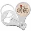 Bicycle Flowers Nail Clippers Plus Bottle Opener Keychain view 1