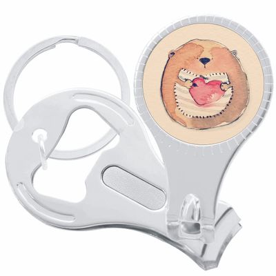 Bear Heart Nail Clippers Plus Bottle Opener Keychain