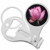 Dark Pink Flower Nail Clippers Plus Bottle Opener Keychain view 1