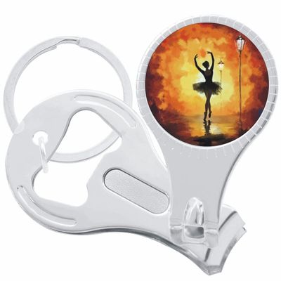 Ballerina Silhouette Nail Clippers Plus Bottle Opener Keychain
