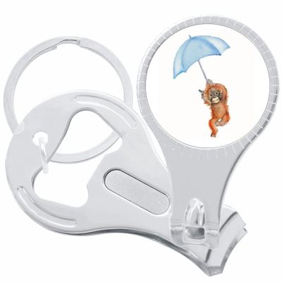 Orangutan Umbrella Nail Clippers Plus Bottle Opener Keychain