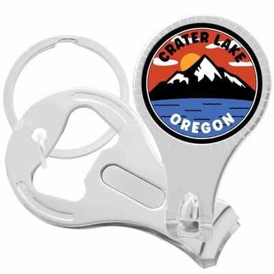 Crater Lake Oregon Nail Clippers Plus Bottle Opener Keychain