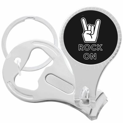 Rock on Nail Clippers Plus Bottle Opener Keychain