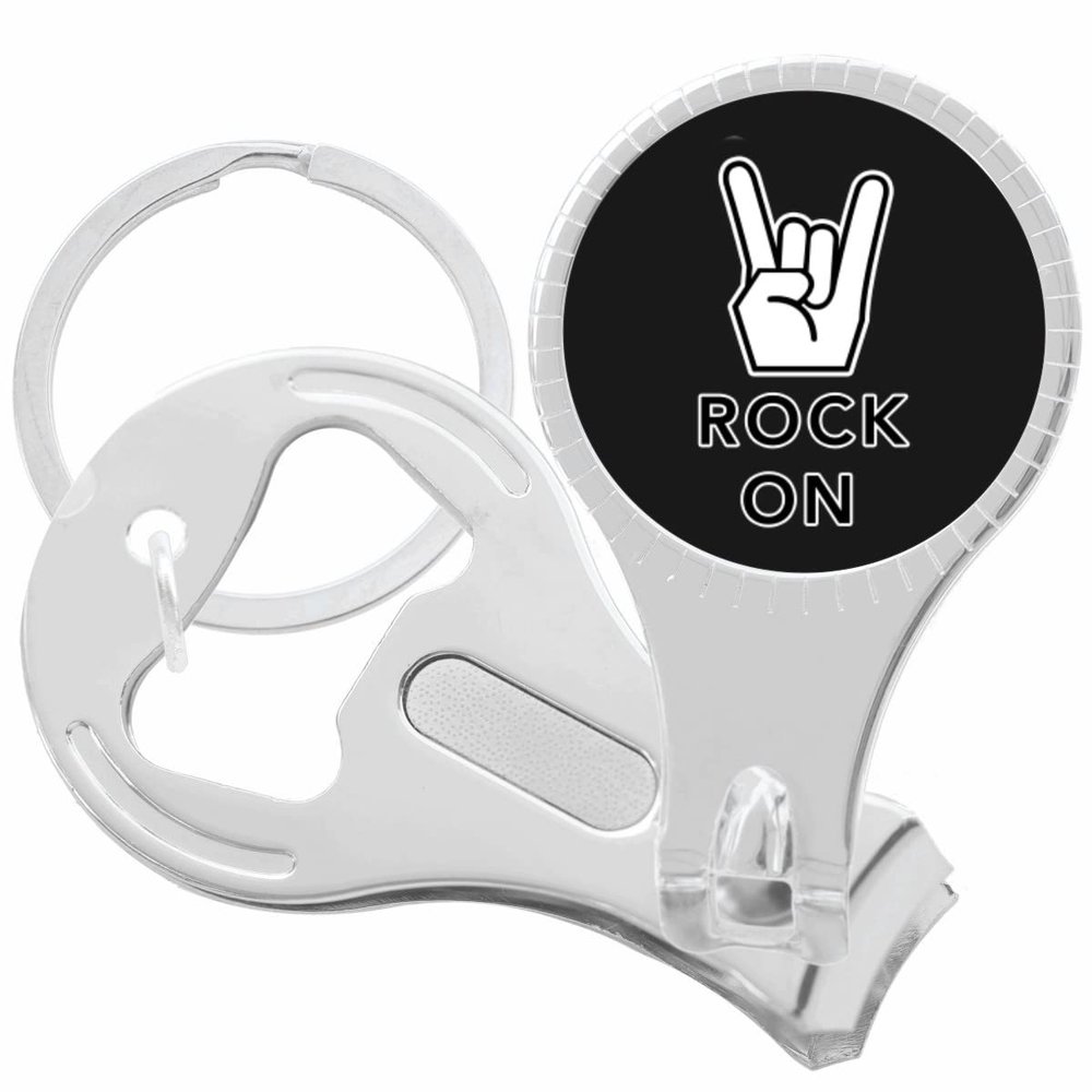 Rock on Nail Clippers Plus Bottle Opener Keychain