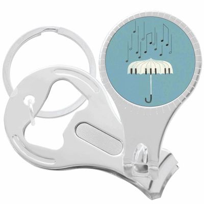 Piano Umbrella Falling Notes Nail Clippers Plus Bottle Opener Keychain