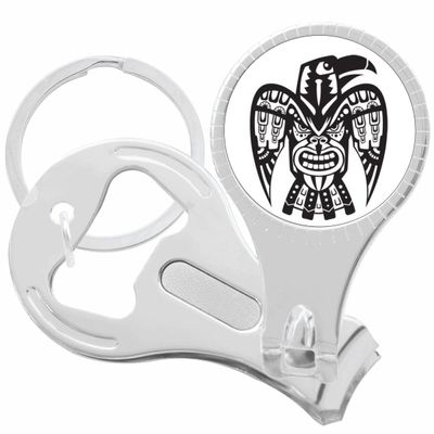 Tribal Bird Nail Clippers Plus Bottle Opener Keychain