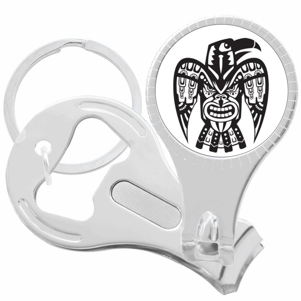 Tribal Bird Nail Clippers Plus Bottle Opener Keychain