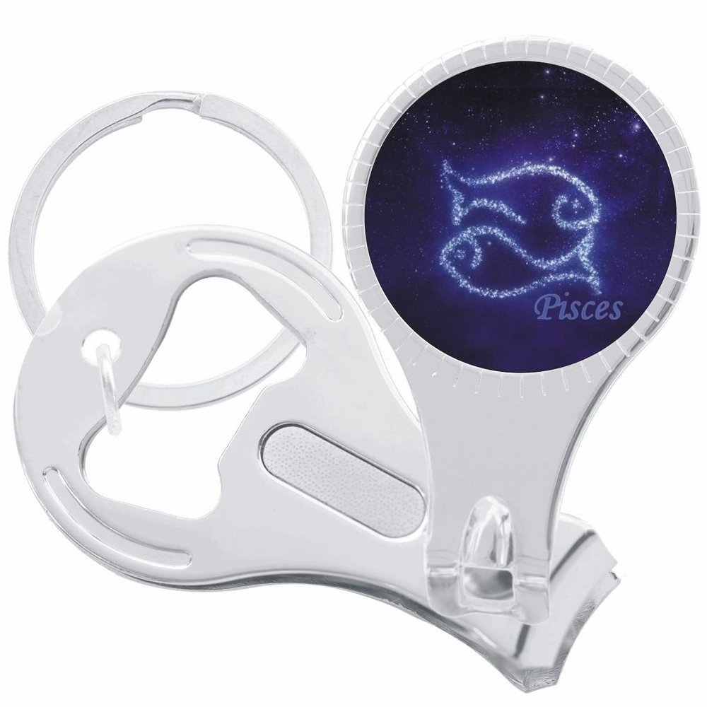Pisces Zodiac Stars Nail Clippers Plus Bottle Opener Keychain