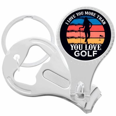 I Love You More Than You Love Golf Nail Clippers Plus Bottle Opener Keychain