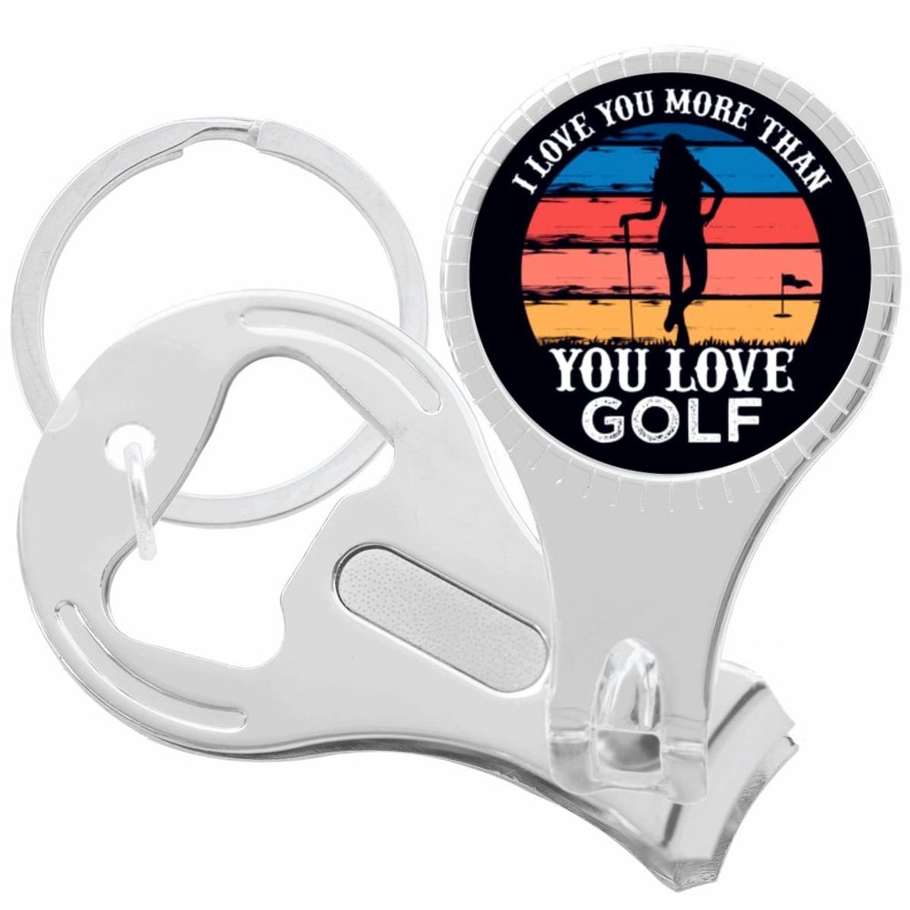 I Love You More Than You Love Golf Nail Clippers Plus Bottle Opener Keychain