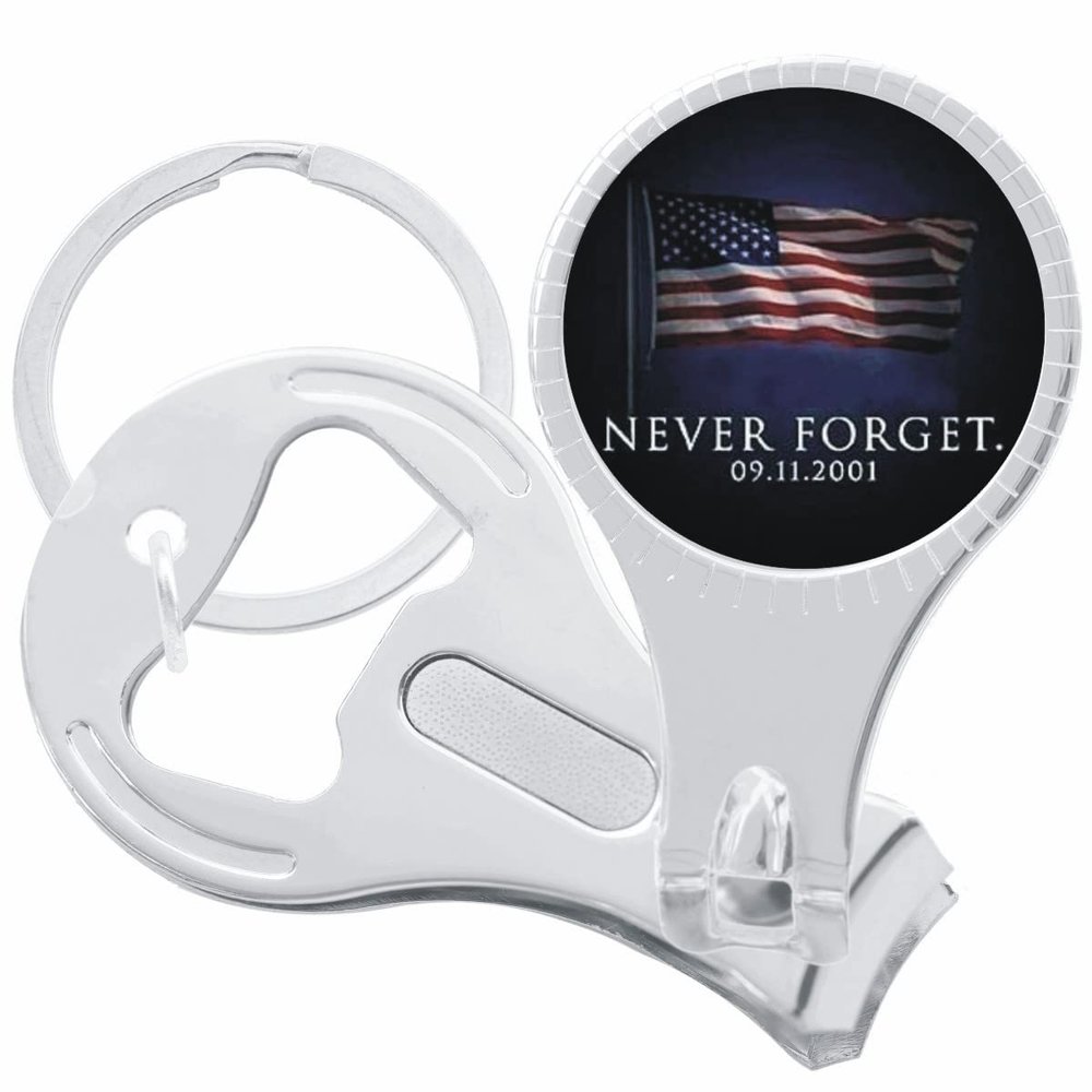 Never Forget 911 Memorial Nail Clippers Plus Bottle Opener Keychain