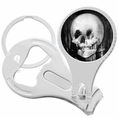 All is Vanity Skeleton Skull Nail Clippers Plus Bottle Opener Keychain