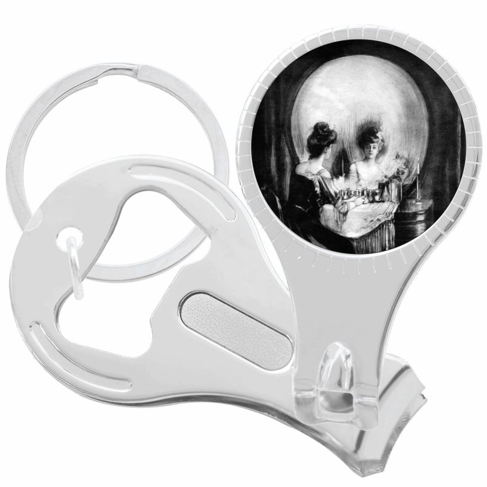 All is Vanity Skeleton Skull Nail Clippers Plus Bottle Opener Keychain