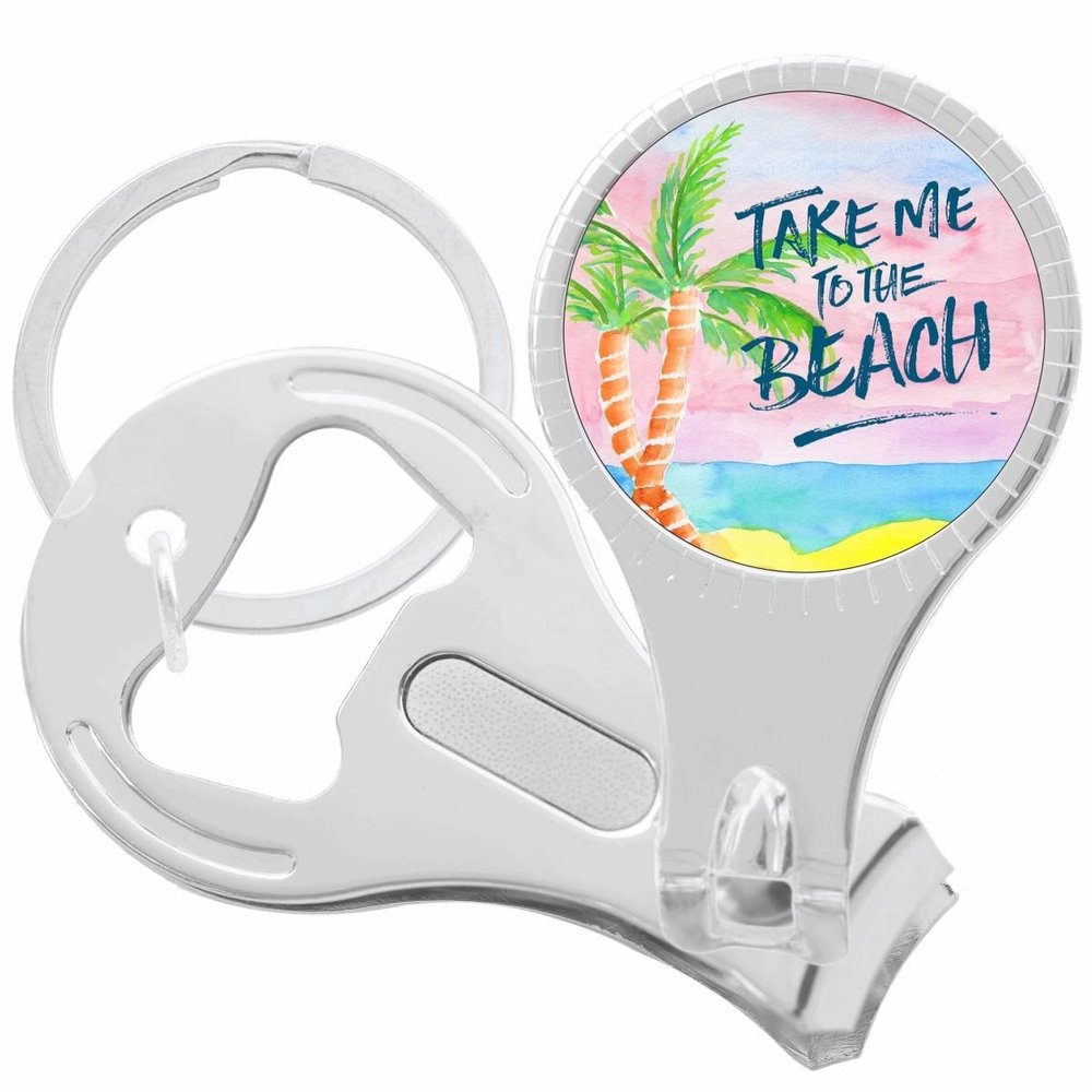 Take Me to The Beach Nail Clippers Plus Bottle Opener Keychain