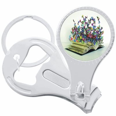 Book Butterflies Nail Clippers Plus Bottle Opener Keychain