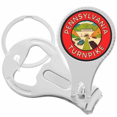Pennsylvania Turnpike Vintage Nail Clippers Plus Bottle Opener Keychain