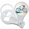 Watercolor Bicycle Bike Nail Clippers Plus Bottle Opener Keychain view 1