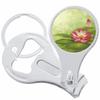 Pink Lotus Flower Nail Clippers Plus Bottle Opener Keychain view 1