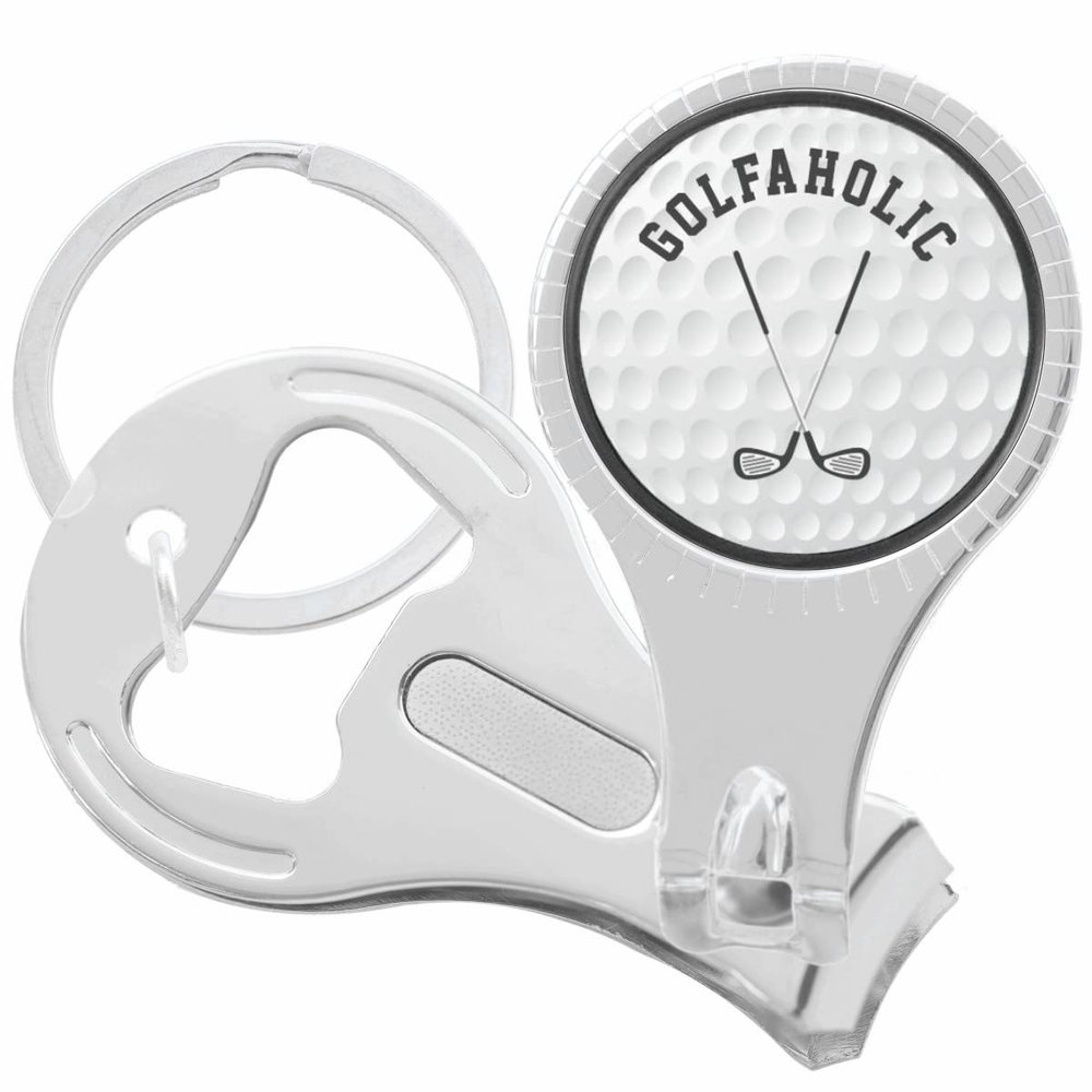 Golfaholic Nail Clippers Plus Bottle Opener Keychain