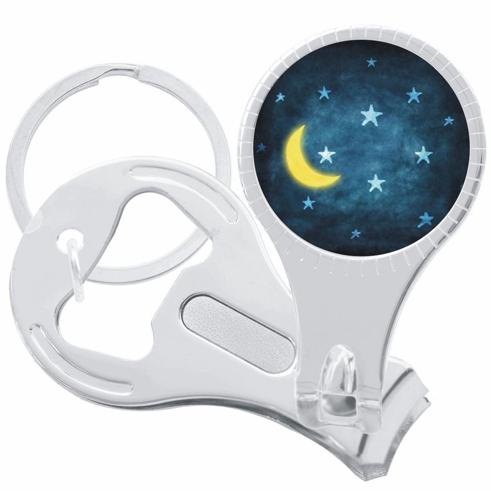 Moon and Stars Nail Clippers Plus Bottle Opener Keychain