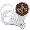 Bronze Fleur de Lis Nail Clippers Plus Bottle Opener Keychain view 1