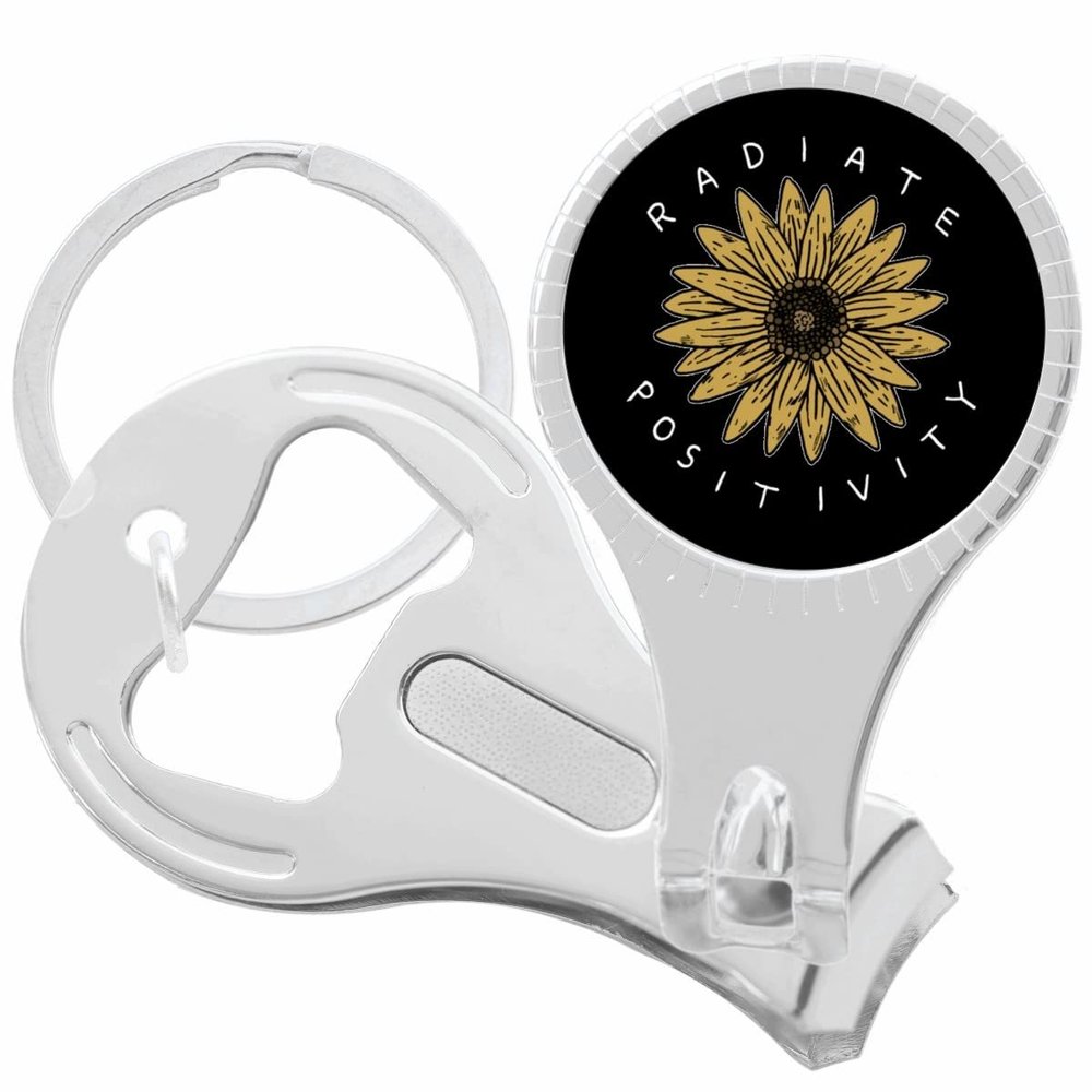 Radiate Positivity Nail Clippers Plus Bottle Opener Keychain