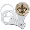 Bronze Fleur De Lis Nail Clippers Plus Bottle Opener Keychain view 1